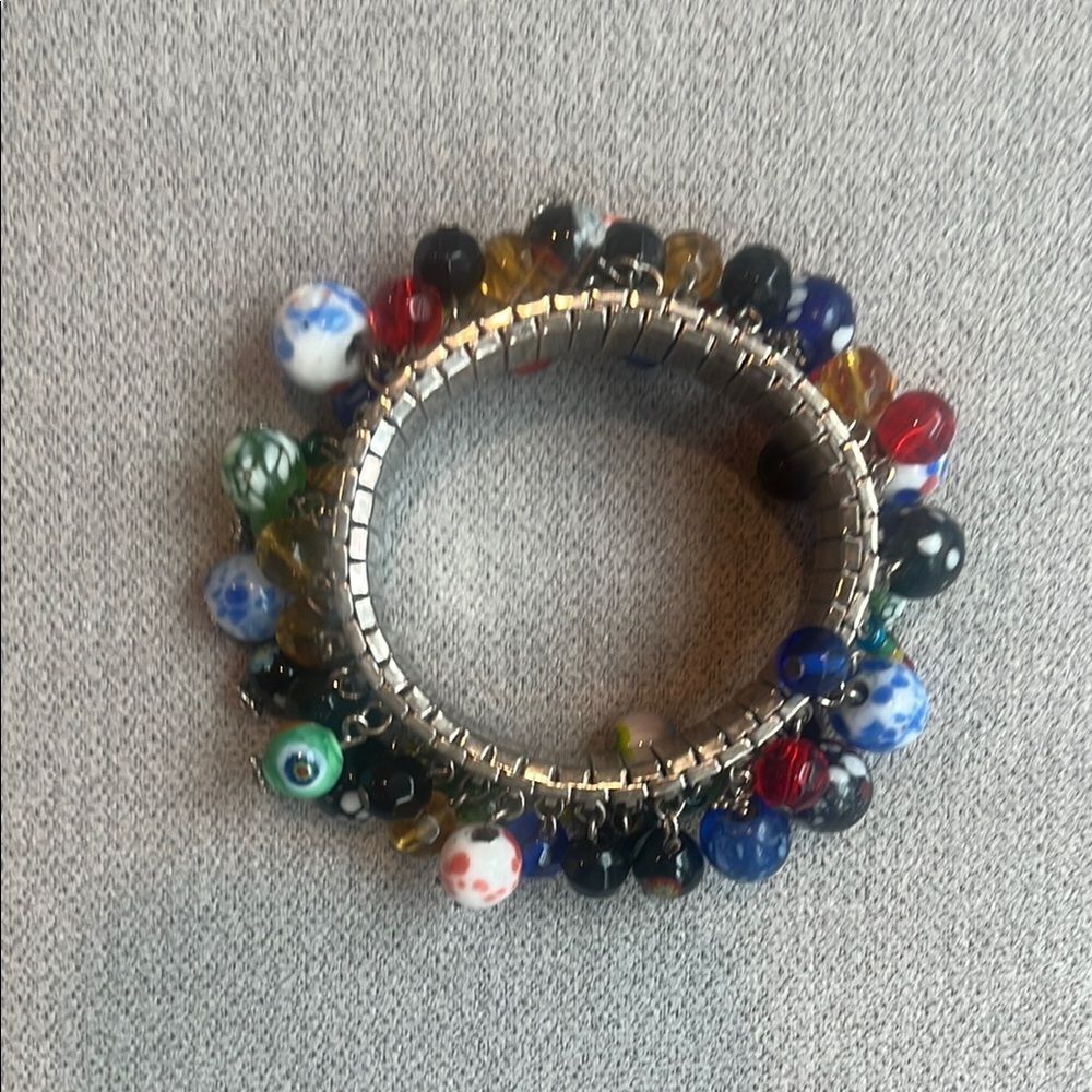 Vintage Multi-Color Glass Bead Bracelet - Picture 4 of 4